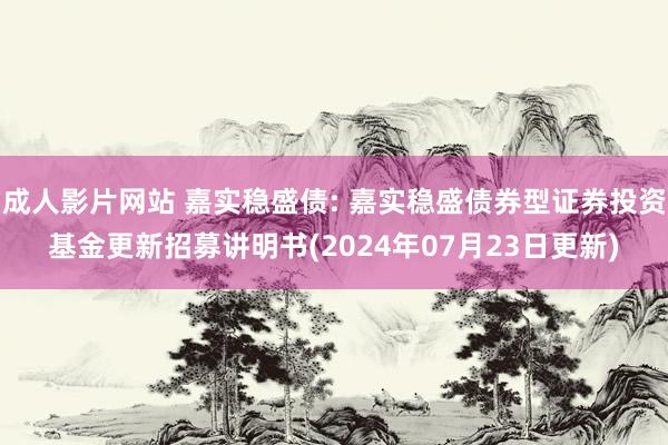 成人影片网站 嘉实稳盛债: 嘉实稳盛债券型证券投资基金更新招募讲明书(2024年07月23日更新)