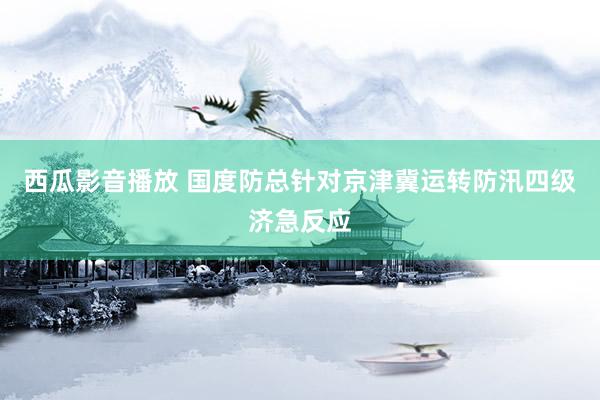 西瓜影音播放 国度防总针对京津冀运转防汛四级济急反应