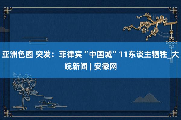 亚洲色图 突发：菲律宾“中国城”11东谈主牺牲_大皖新闻 | 安徽网