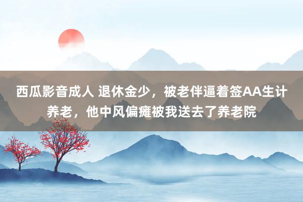 西瓜影音成人 退休金少，被老伴逼着签AA生计养老，他中风偏瘫被我送去了养老院