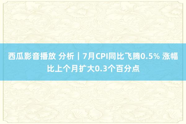 西瓜影音播放 分析｜7月CPI同比飞腾0.5% 涨幅比上个月扩大0.3个百分点