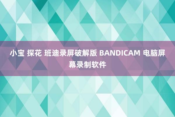 小宝 探花 班迪录屏破解版 BANDICAM 电脑屏幕录制软件