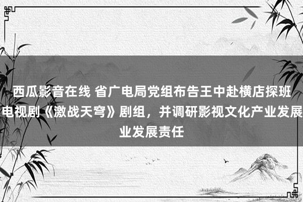 西瓜影音在线 省广电局党组布告王中赴横店探班慰问电视剧《激战天穹》剧组，并调研影视文化产业发展责任