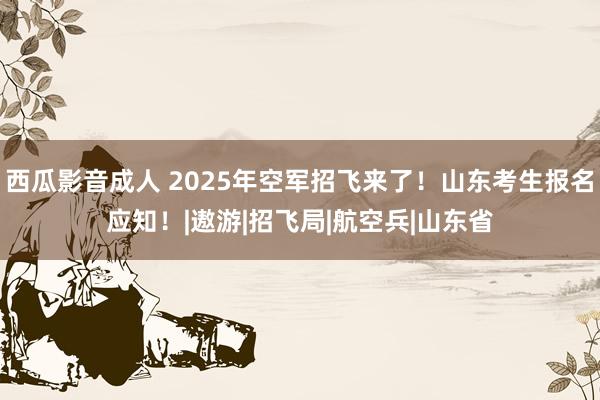 西瓜影音成人 2025年空军招飞来了！山东考生报名应知！|遨游|招飞局|航空兵|山东省